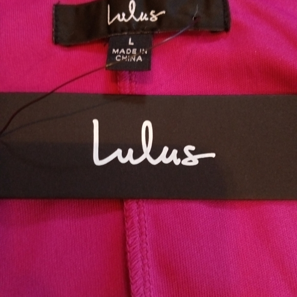 LULU'S Magenta Satin Backless Mini Wrap Dress Large - Picture 9 of 12